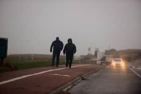 A previous storm, Storm Barra, hits the coast at South Shields on The Leas at the end of 2021.