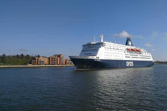 The DFDS ferry passing South Shields' Riverside area