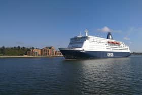 The DFDS ferry passing South Shields' Riverside area