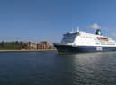 The DFDS ferry passing South Shields' Riverside area