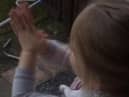 Hel Mel Goudie posted a video of a youngster showing her appreciation from their front door.