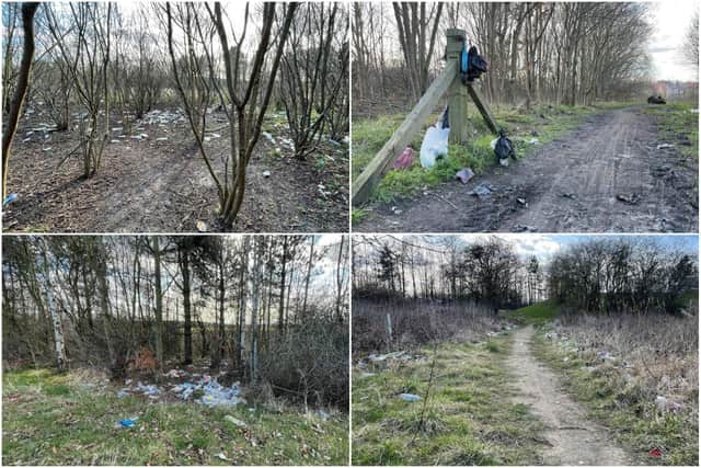 Rubbish has been left along the Chuter Ede fields walking route.
