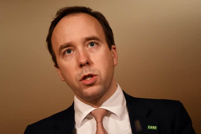 Health Secretary Matt Hancock: Photo by Chris J Ratcliffe/Getty Images.