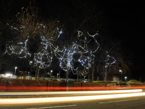 Christmas Lights at the former St Clare's Hospice, Primrose, Jarrow.