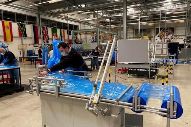 Nissan workers making PPE