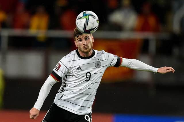 Timo Werner in action for Germany (Photo by NIKOLAY DOYCHINOV/AFP via Getty Images)