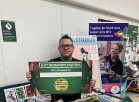 Mark Patterson with some of the toys dropped off at Morrisons in South Shields.