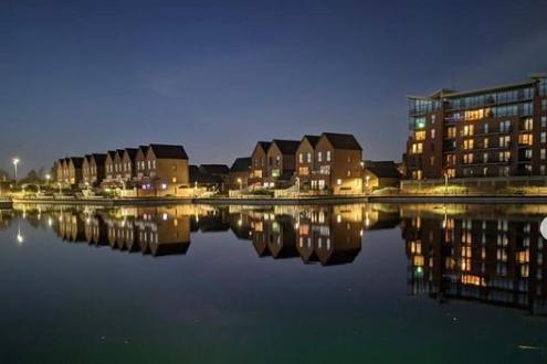 Doncaster Lakeside at night from @x.charlotte.jane.x