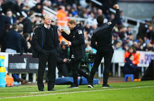 Steve McClaren's final match in charge of Newcastle United came in a disastrous defeat to Eddie Howe's Bournemouth in March 2016 (Photo by Ian MacNicol/Getty images)