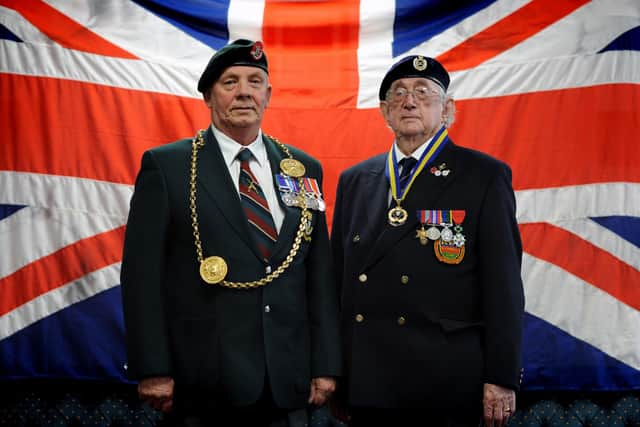 The Mayor Cllr Norman Dick and Royal British Legion President Cllr Peter Boyack.