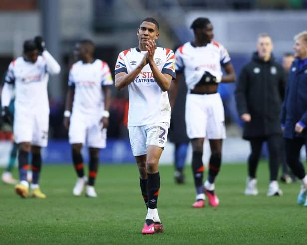 Leeds United loanee Cody Drameh playing for Luton Town. (Photo by Cameron Smith/Getty Images)