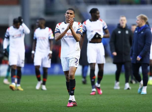 Leeds United loanee Cody Drameh playing for Luton Town. (Photo by Cameron Smith/Getty Images)