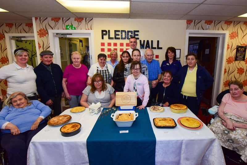 Staff and residents at the Barnes Court Nursing Home who took part in a pie baking competition as part of British Pie Week in 2017.