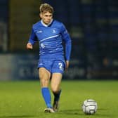Lewis Cass of Hartlepool United  during the Vanarama National League match between Hartlepool United and Kings Lynn Town at Victoria Park, Hartlepool on Tuesday 8th December 2020. (Credit: Mark Fletcher | MI News)