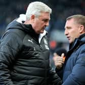 Steve Bruce and Brendan Rodgers at St James's Park last year.