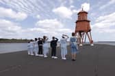 Sound of Music cast visit Herd Groyne Lighthouse