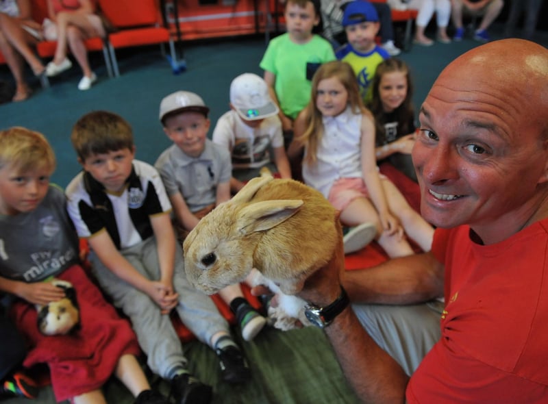 Party Animal's Steve was pictured showing a rabbit to youngsters at the Hedworthfield Community Association Family Funday, part of Jarrow Festival in 2017.