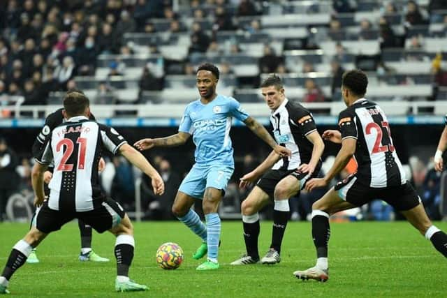 Newcastle United face Manchester City at the Etihad Stadium on Sunday (Photo by OLI SCARFF/AFP via Getty Images)