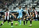Newcastle United face Manchester City at the Etihad Stadium on Sunday (Photo by OLI SCARFF/AFP via Getty Images)