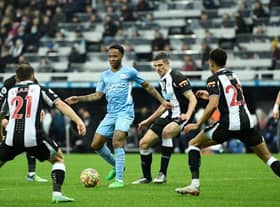 Newcastle United face Manchester City at the Etihad Stadium on Sunday (Photo by OLI SCARFF/AFP via Getty Images)