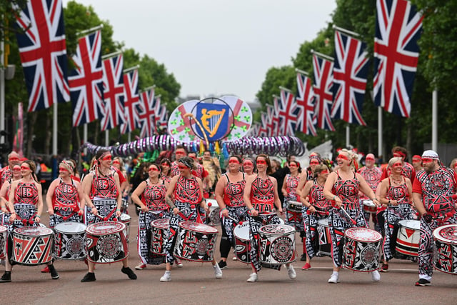 Drummers take part in the parade
