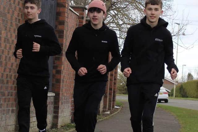 The boys training for their run