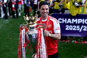 WINNER: Mikel Arteta lifts the Premier League trophy in May (Inage: Justin Setterfield/Getty Images)