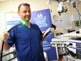 Prof Colin Rees with the new equipment.