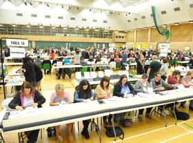 A previous election count at Temple Park.
