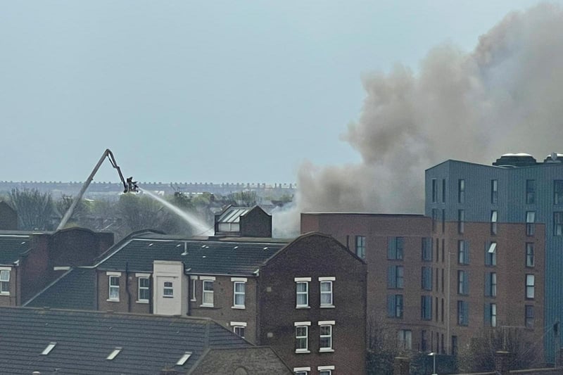 A fire has broken out in Goldsmith Avenue, Southsea in Portsmouth. Picture: Michael Brennan