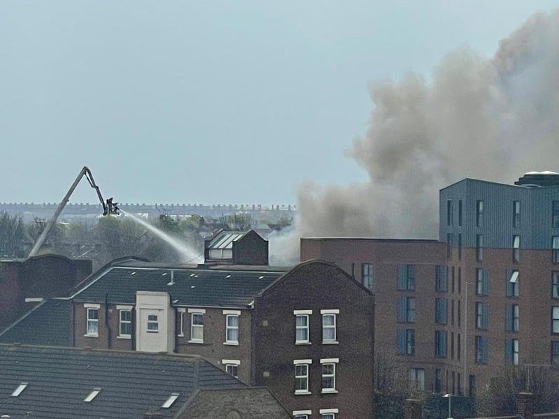 A fire has broken out in Goldsmith Avenue, Southsea in Portsmouth. Picture: Michael Brennan