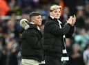 New signings Harrison Ashby and Anthony Gordon were introduced to Newcastle United fans ahead of their match with Southampton (Photo by PAUL ELLIS/AFP via Getty Images)