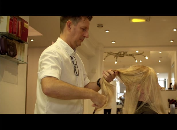 Darren with an alopecia client