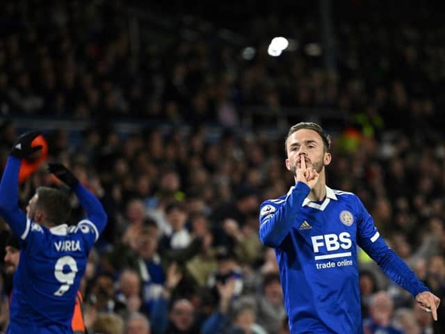 Leicester City midfielder James Maddison  (Photo by OLI SCARFF/AFP via Getty Images)