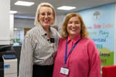 Steph McGovern with Headteacher Catherine Jones at Thorney Close