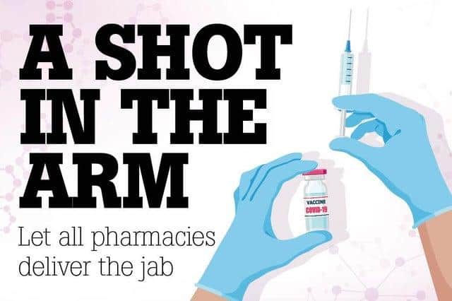 The Shot in the Arm campaign is calling for pharmacies to be approved to distribute the Covid-19 vaccine.