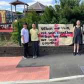 Jarrow Cross C of E Primary School pupils Jay Dykta Robinson, Lennon Appleby, Ella Tuthill and Sophia Langley with the posters.