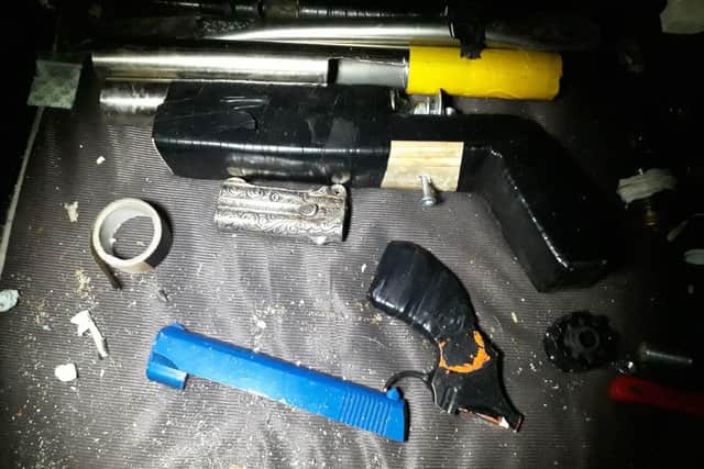 Picture released by Northumbria Police of a home-made gun