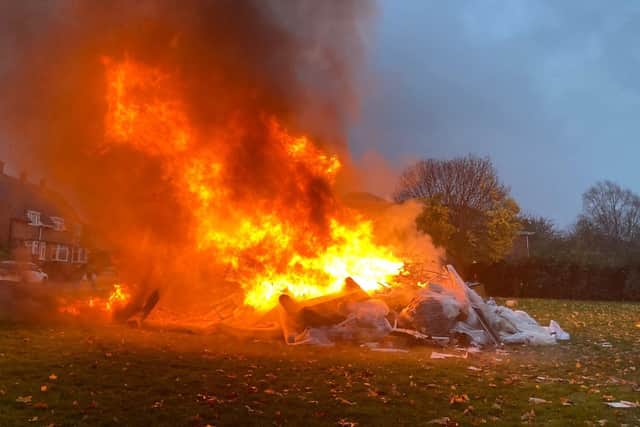 Fire crews were called to this bonfire in Sunderland