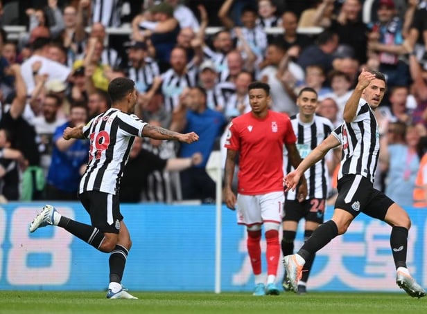 Fabian Schar opened the scoring when Newcastle United faced Nottingham Forest earlier in the season (Photo by Stu Forster/Getty Images)