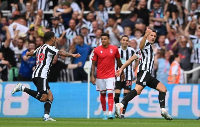 Fabian Schar opened the scoring when Newcastle United faced Nottingham Forest earlier in the season (Photo by Stu Forster/Getty Images)