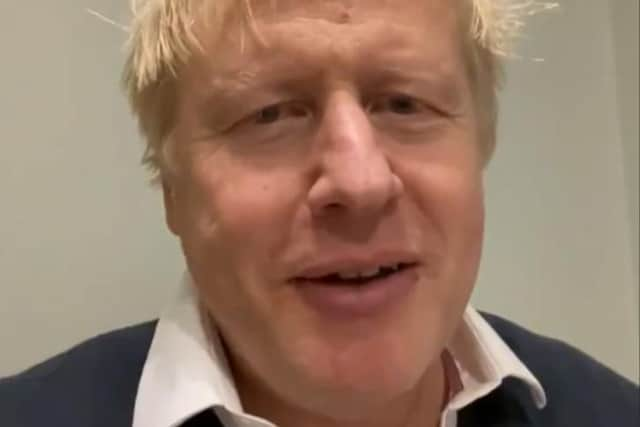 A video grab taken from the twitter feed of Prime Minister Boris Johnson after he was instructed to self-isolate by NHS Test and Trace following a meeting with MP Lee Anderson, who has since tested positive for Covid-19.