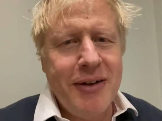 A video grab taken from the twitter feed of Prime Minister Boris Johnson after he was instructed to self-isolate by NHS Test and Trace following a meeting with MP Lee Anderson, who has since tested positive for Covid-19.