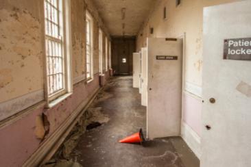 Signs on the doors could still be seen while walking down abandoned corridors.