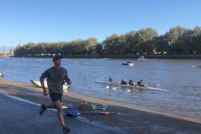 Paul Minter in training for his run.