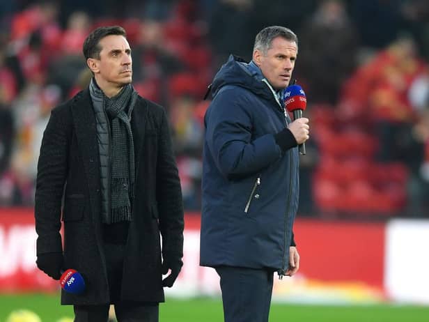 Gary Neville and Jamie Carragher. (Photo by Michael Regan/Getty Images)