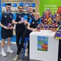 Staff at The Gym Group in South Shields with some of the Easter Eggs they have collected for the Gazette appeal.