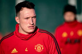 MANCHESTER, ENGLAND - DECEMBER 30: Phil Jones of Manchester United in action during a first team training session at Aon Training Complex on December 30, 2019 in Manchester, England. (Photo by Ash Donelon/Manchester United via Getty Images)