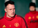 MANCHESTER, ENGLAND - DECEMBER 30: Phil Jones of Manchester United in action during a first team training session at Aon Training Complex on December 30, 2019 in Manchester, England. (Photo by Ash Donelon/Manchester United via Getty Images)