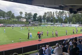 The Newcastle United substitutes take to the field against 1860 Munich.